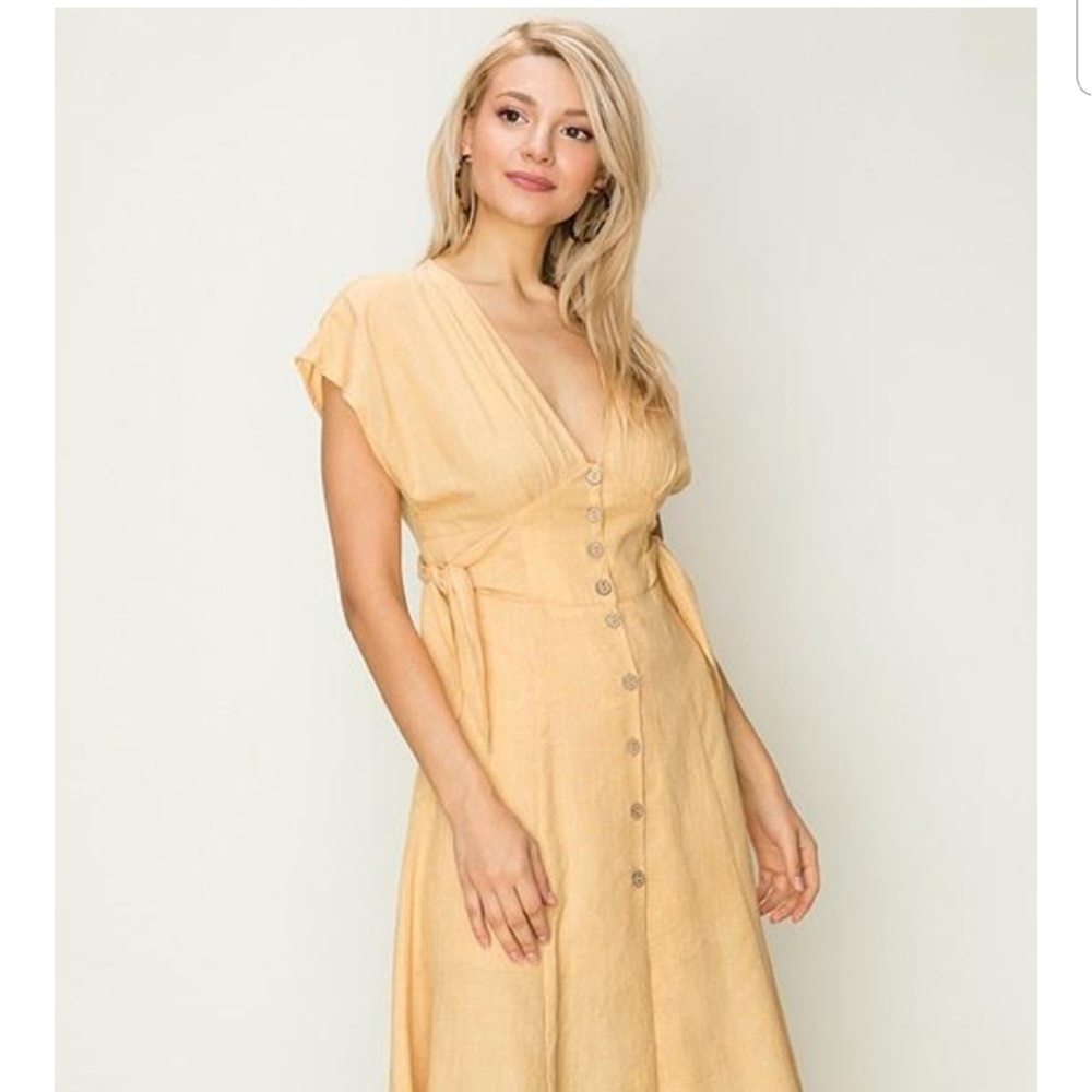 🆕️//The Charli// yellow Summer dress - Picture 6 of 7